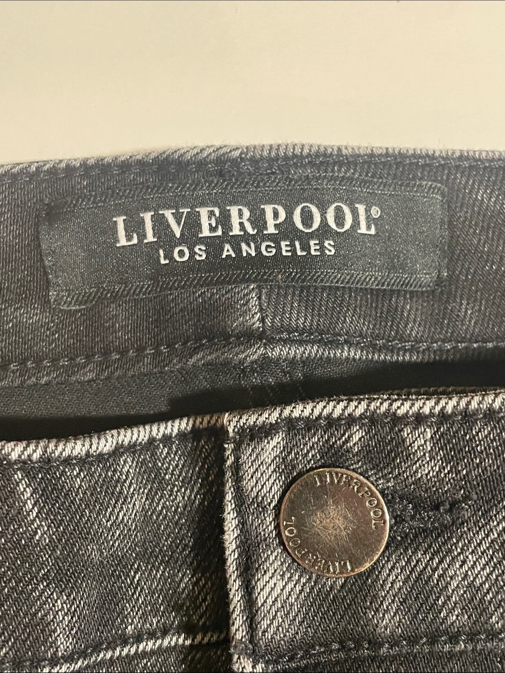 Liverpool Women's Black Washed Bootcut Jeans with Branded Button